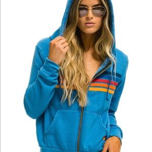 NWOT Aviator Nation 5 Stripe Zip Up